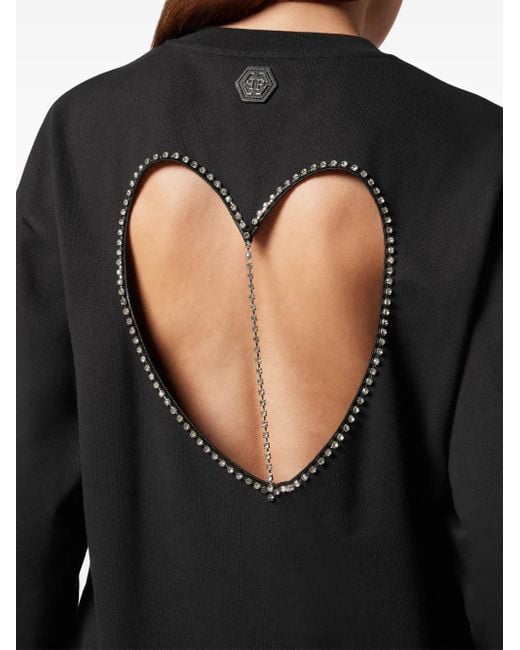 Philipp Plein Black Logo-Patch Cotton Sweatshirt