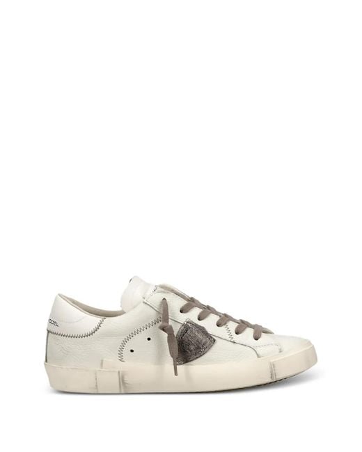 Philippe Model White Prsx Distressed-Effect Sneakers