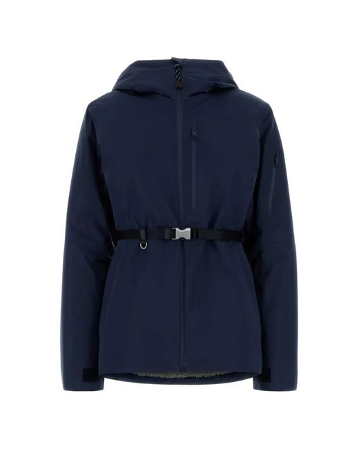 Prada Blue Hooded Belted Jacket