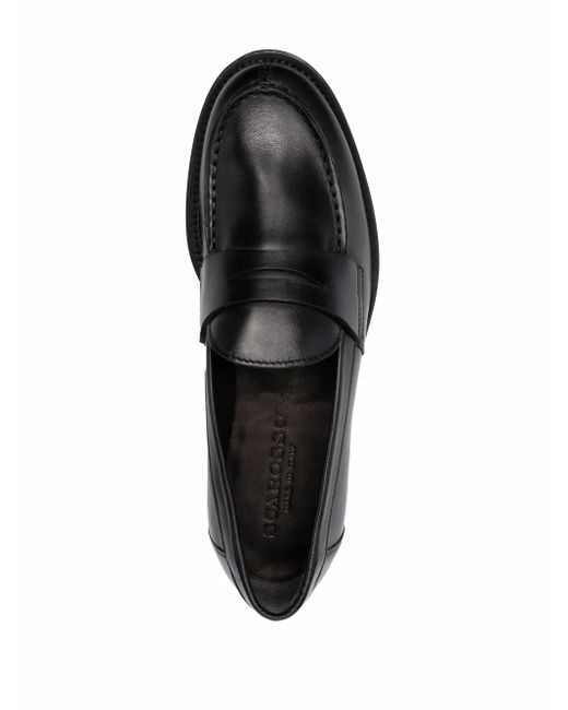 Scarosso Black Harper Leather Penny Loafers