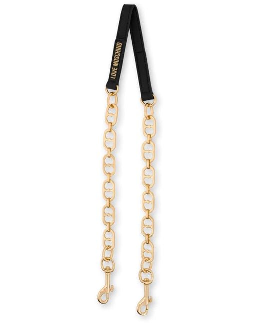 Tracolla Con Logo di Love Moschino in Metallic