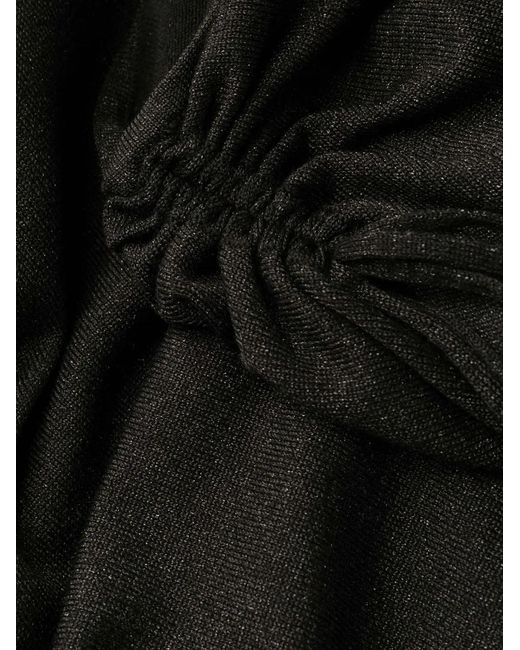 P.A.R.O.S.H. Black Sleeveless Ruched Dress