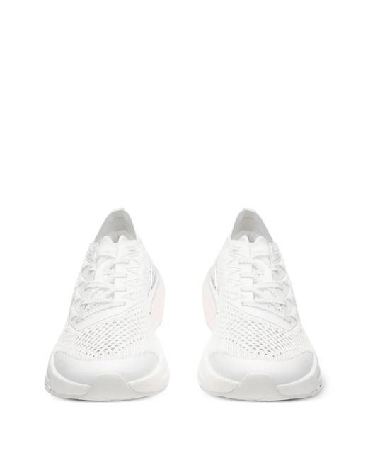 Philipp Plein White Lace-Up Fastening Woven Sneakers