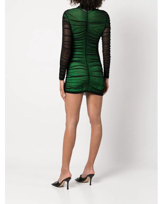 Alexander Wang Green Double Layer Ruched Dress