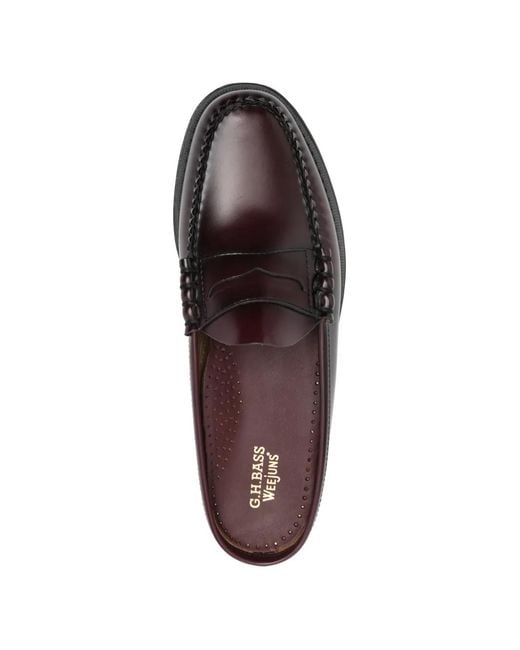 G.H.BASS White Weejuns Larson Penny Mules for men