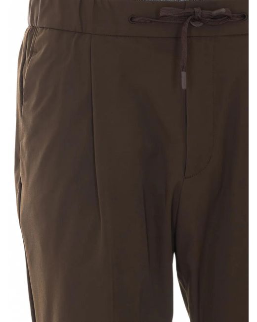 Herno Gray Drawstring-Waist Straight-Leg Trousers for men
