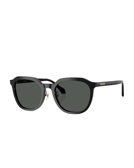 Versace Black Round-Frame Sunglasses