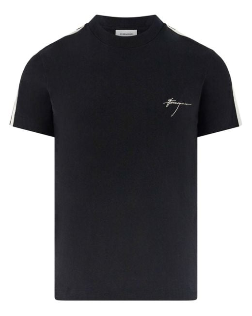 Ferragamo Black Sporty Cotton T-shirt for men