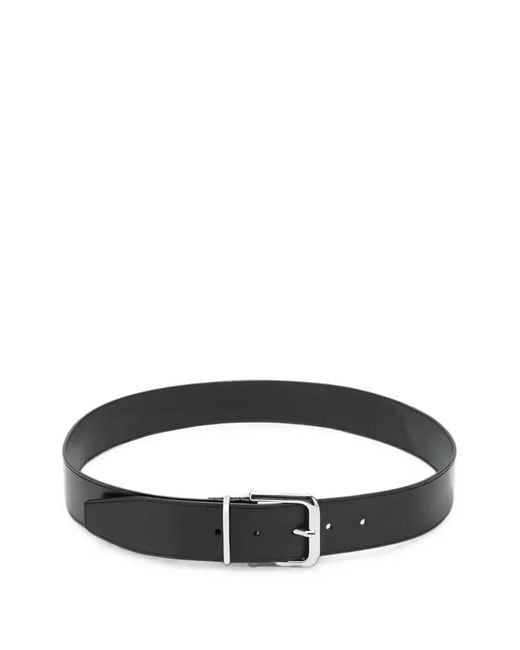 Frankie Shop Black Smooth-Finish Buckle Belt