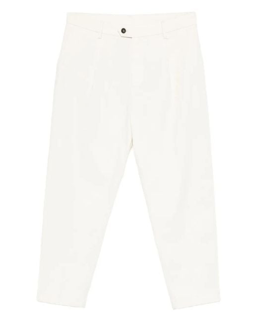 Eleventy White Tapered Trousers for men
