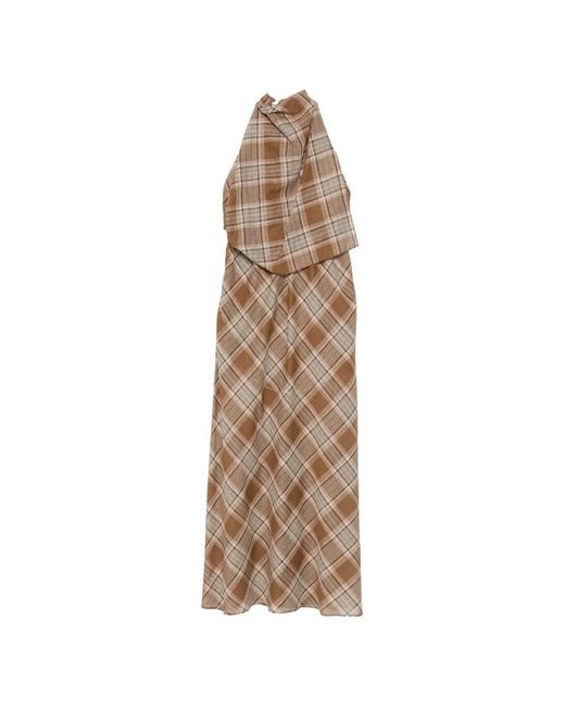 Matteau Natural Layered Halterneck Midi Dress