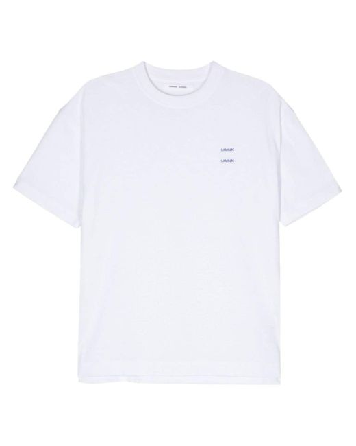 Samsøe & Samsøe White Joel Logo-print T-shirt for men