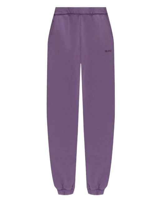 The Attico Purple Logo-Embroidered Track Pants
