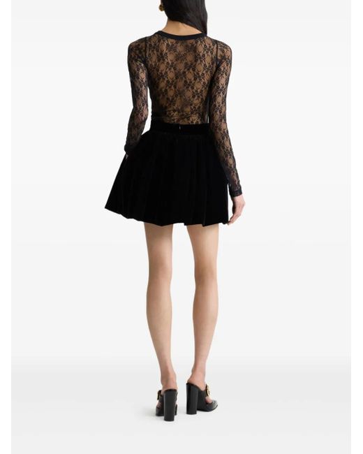 Patou Black Bloomer-Effect Mini Skirt