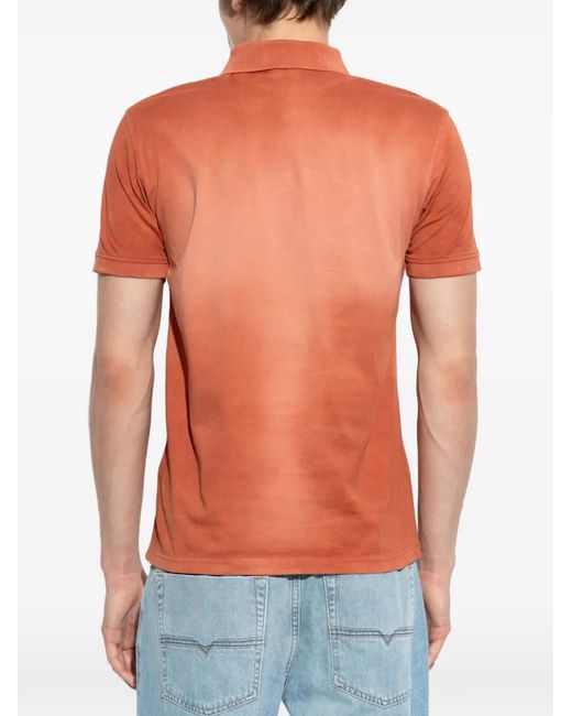 DIESEL Orange T-Rejust-R3 Logo-Embroidered Polo Shirt for men