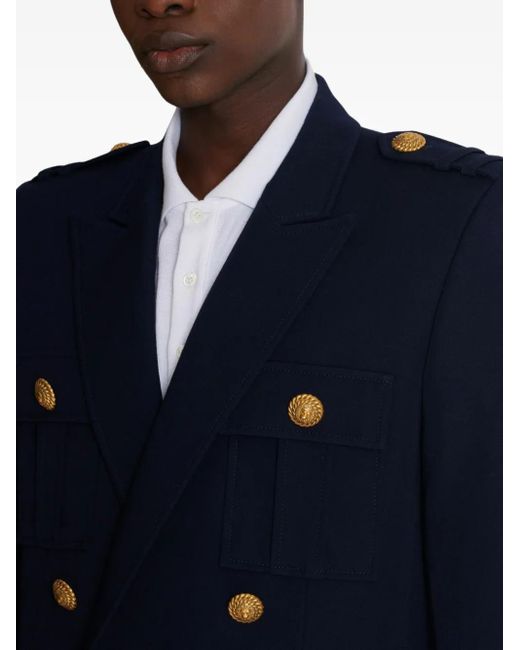 Balmain Blue Saharienne Blazer for men