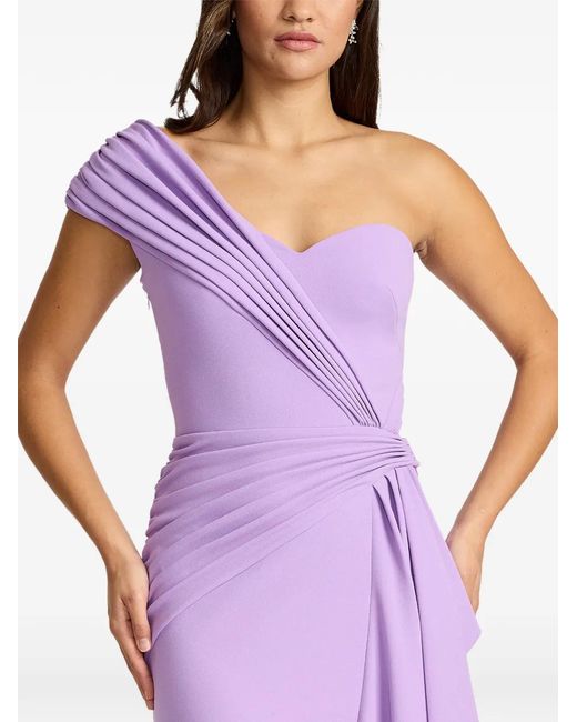 Tadashi Shoji Purple Draped One-Shoulder Maxi Dress