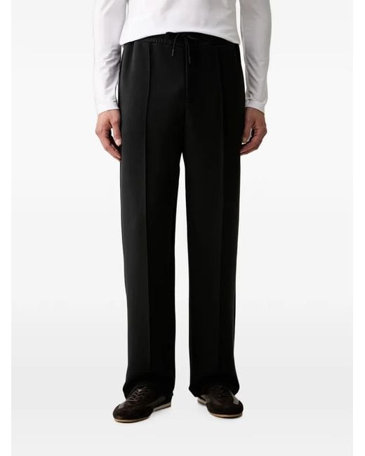 Guess Black Logo-Patch Drawstring Track Pants for men