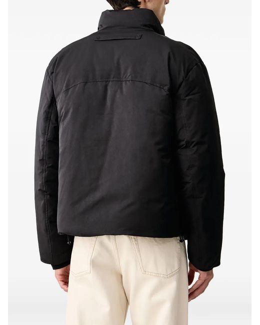 ARMANI EXCHANGE Black Logo-Patch Puffer Jacket for men
