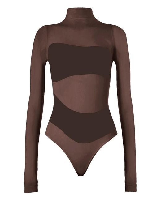 Wolford Brown Long-Sleeved String Body