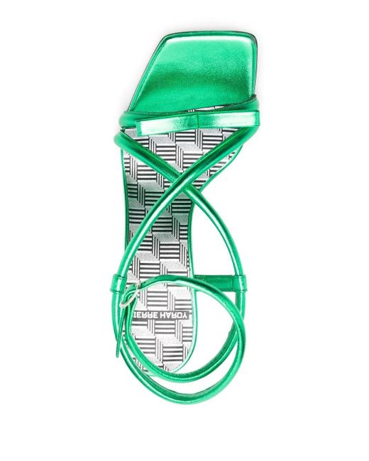 Pierre Hardy Green 60Mm Crossover-Strap Sandals