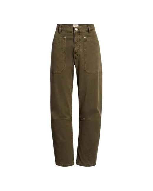 DL1961 Green Bilie Easy Barrel-Leg Trousers