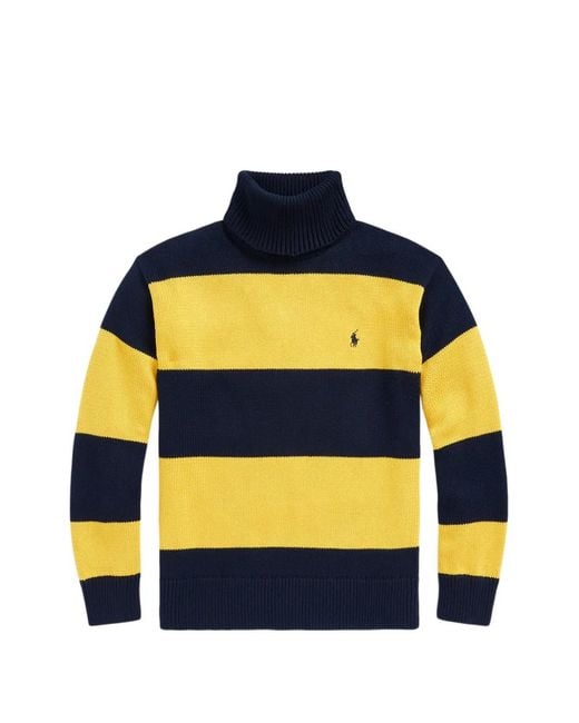 Polo Ralph Lauren Blue Striped Roll-Neck Sweater for men