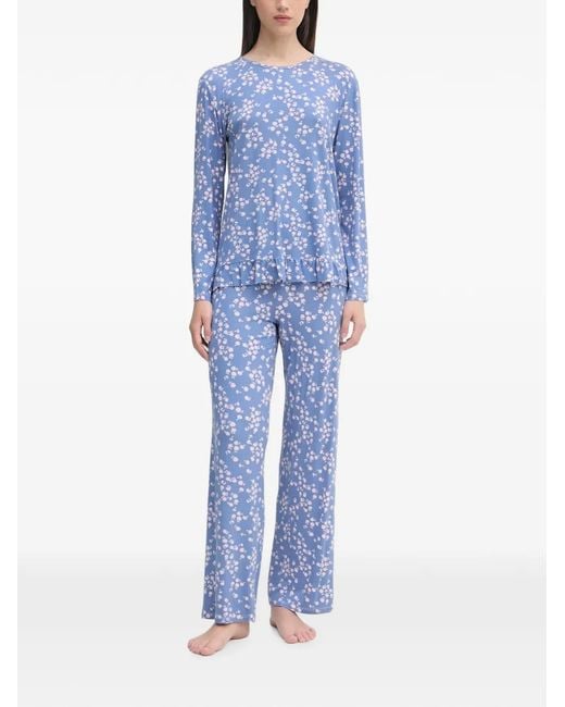 Benetton Blue Floral-Print Pajamas