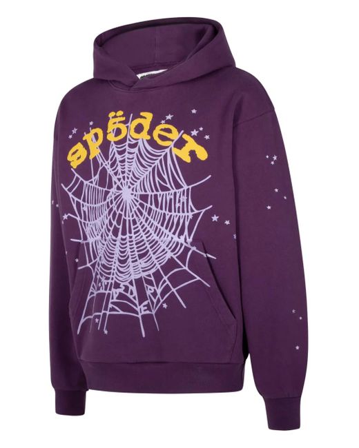 Sp5der Star Og Web V2 Hoodie in Purple for Men | Lyst