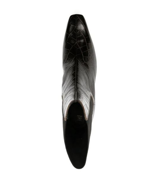 Totême  Black 50Mm Croco-Embossed Chelsea Boots