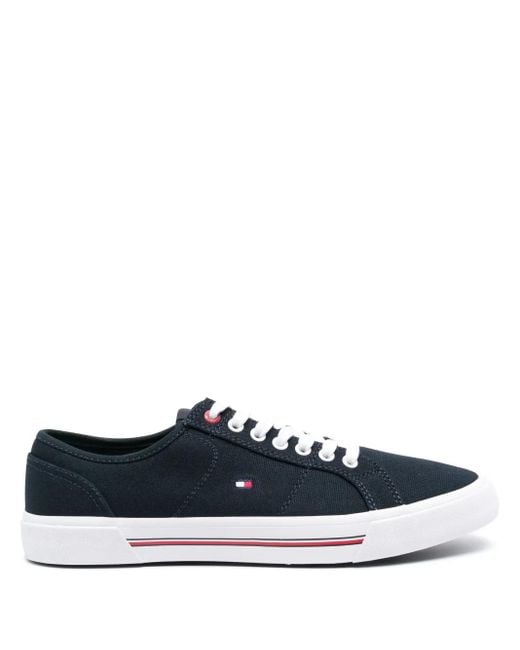 Tommy Hilfiger White Signature-Detail Low-Top Sneakers for men