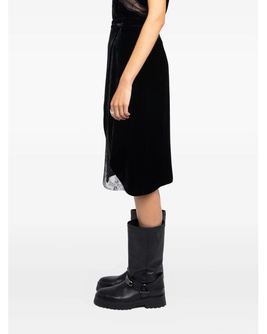 Zadig & Voltaire Black Julen Velvet Skirt