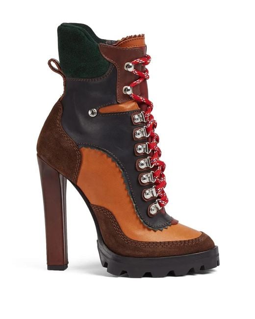 DSquared² Brown 120Mm Round-Toe Leather Boots