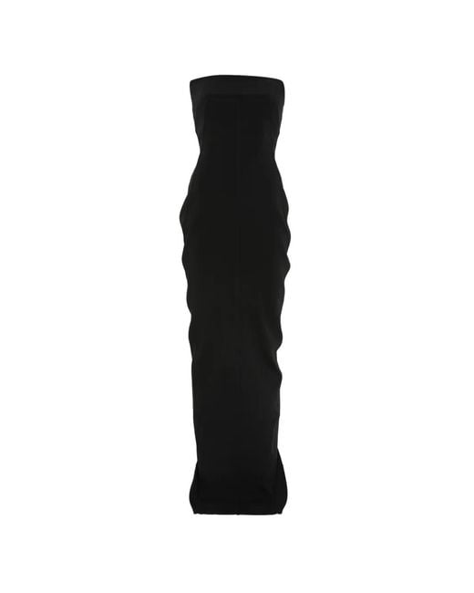 Rick Owens Black "Bustier Gown" Dress