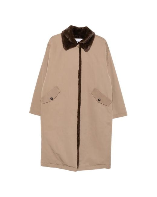 ELEH Natural Flap-Pocket Oversized Coat