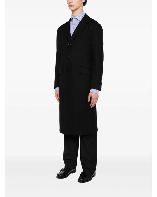 Kiton Black Luca Coat for men