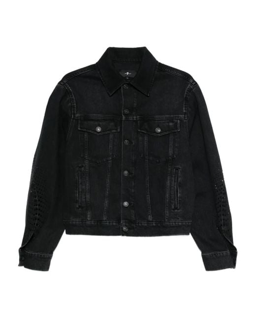 Chaqueta vaquera con cortes a láser 7 For All Mankind de color Black