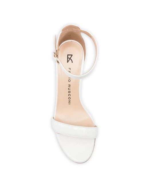 Fabio Rusconi White Buckle-Strap Sandals