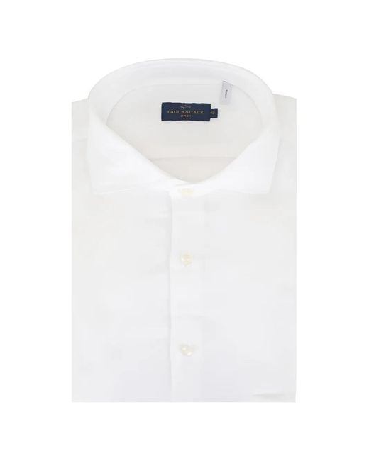 Paul & Shark White Seersucker Linen Shirt for men