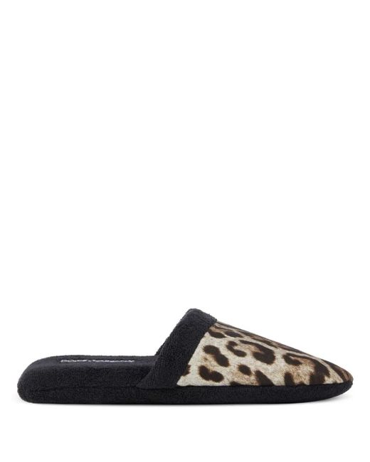 Dolce & Gabbana Black Terry Cloth Slipper
