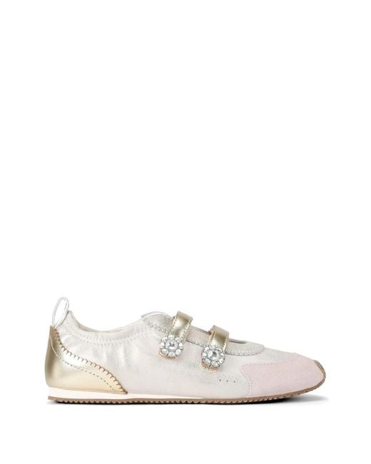 Kurt Geiger White Islington Crystal-Embellished Sneakers