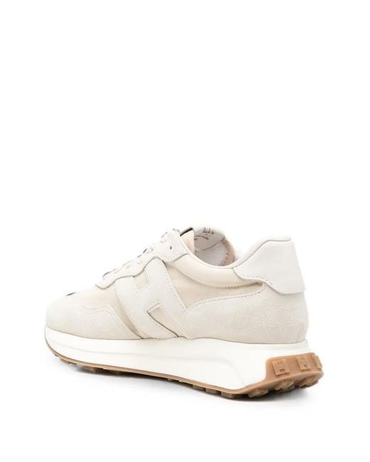 Hogan White H641 Logo-Patch Sneakers
