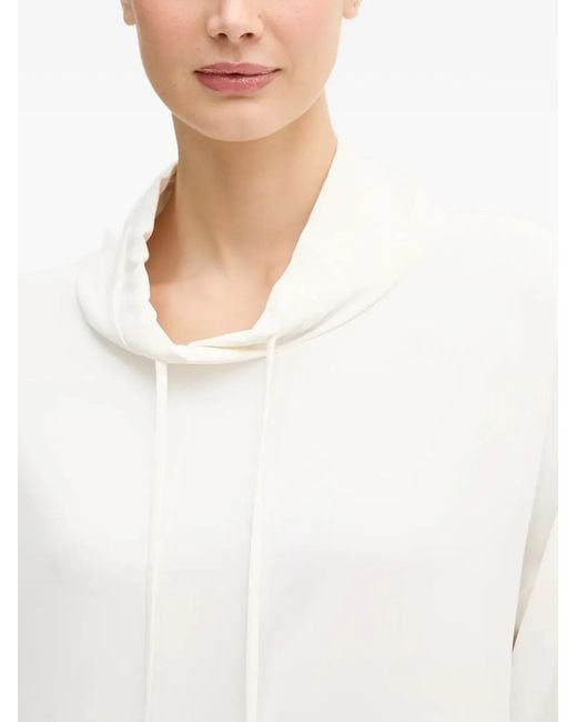 Joseph Ribkoff White Drawstring Hoodie