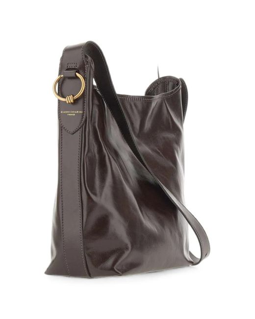 Gianni Chiarini Gray Carla Leather Shoulder Bag