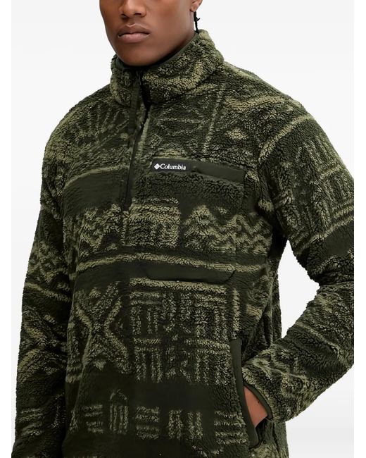 Columbia Green Patterned Zip-Up Sweatshirt for men