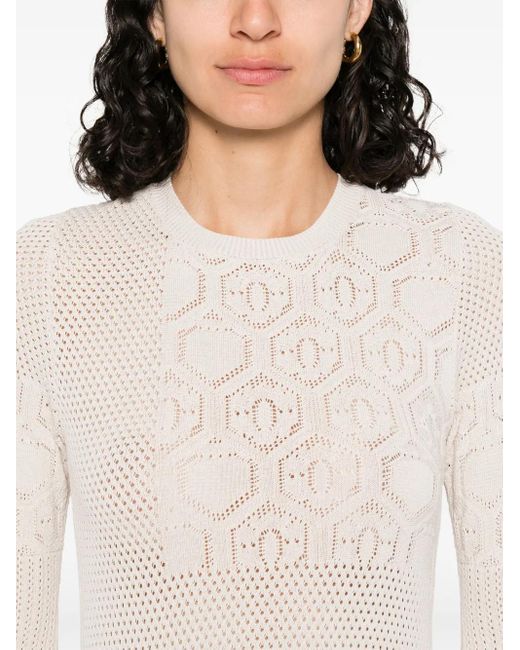 Akep White Crochet-Knit Dress