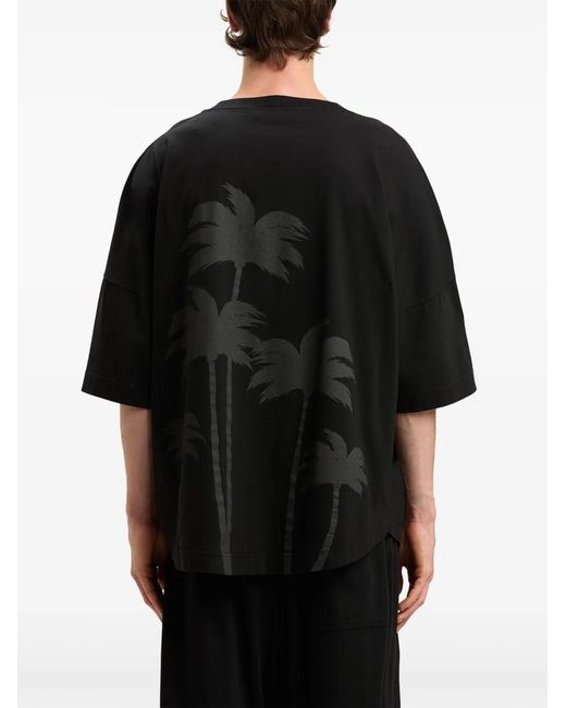 Palm Angels Black Cotton T-Shirt for men