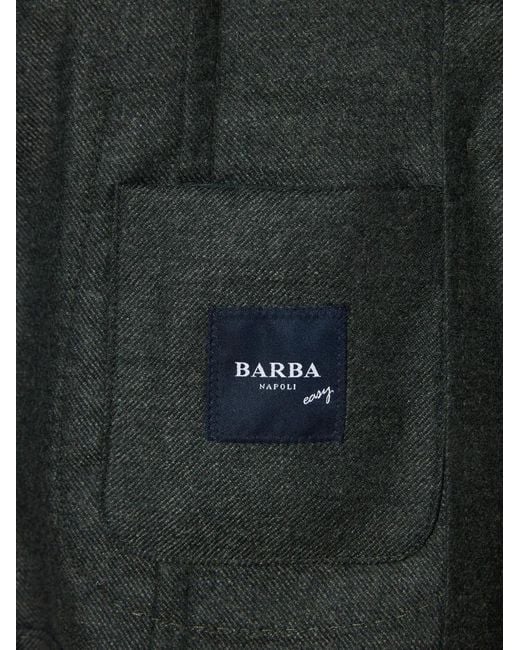 Barba Napoli Black Single-Breasted Notched-Lapel Blazer for men