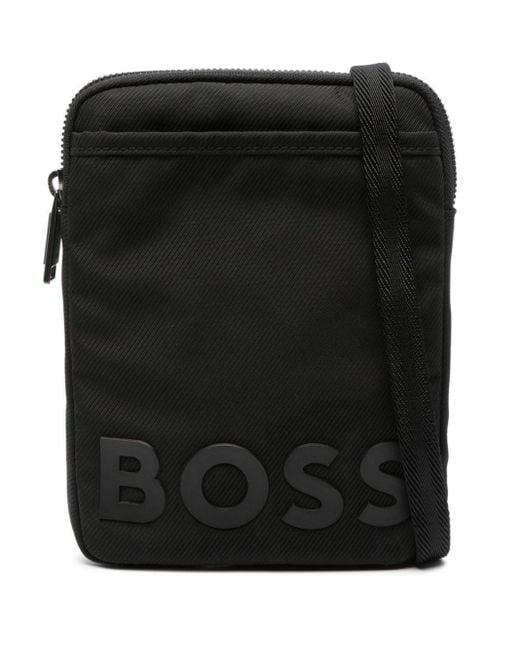 Sacoche à logo en caoutchouc Boss pour homme en coloris Black
