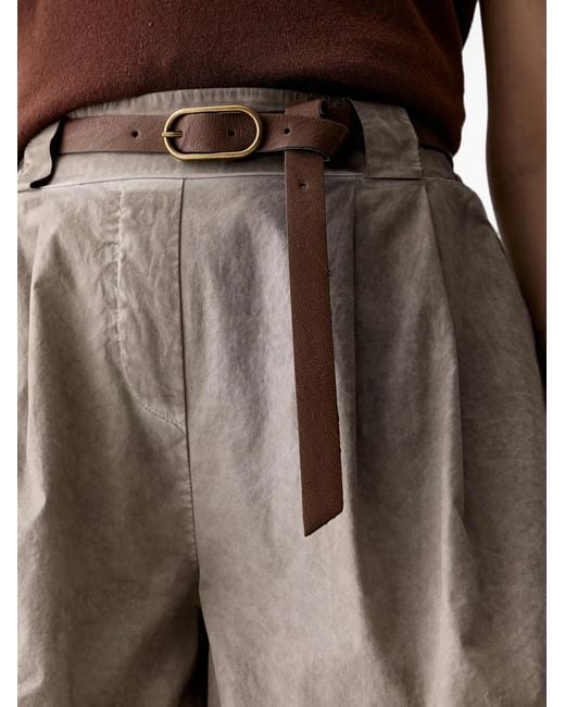 Haveone Natural Belted Pleated Shorts